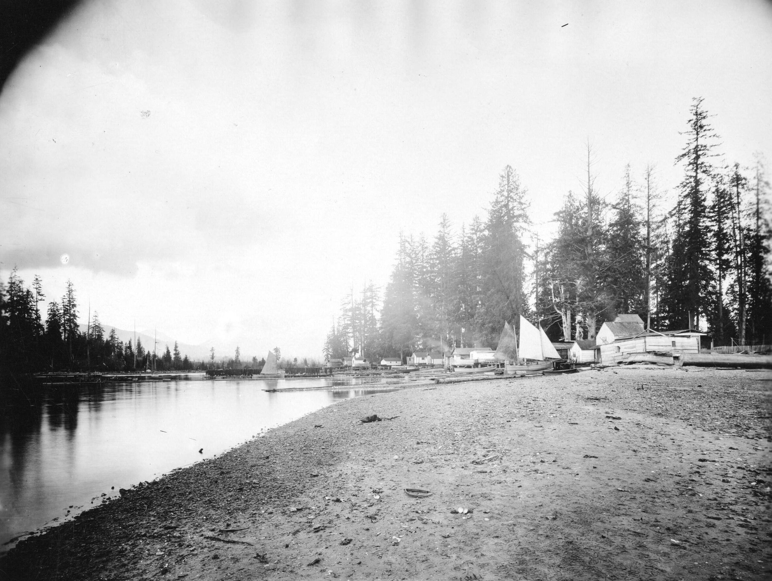 Squatters and boats on Deadman's Island 1895