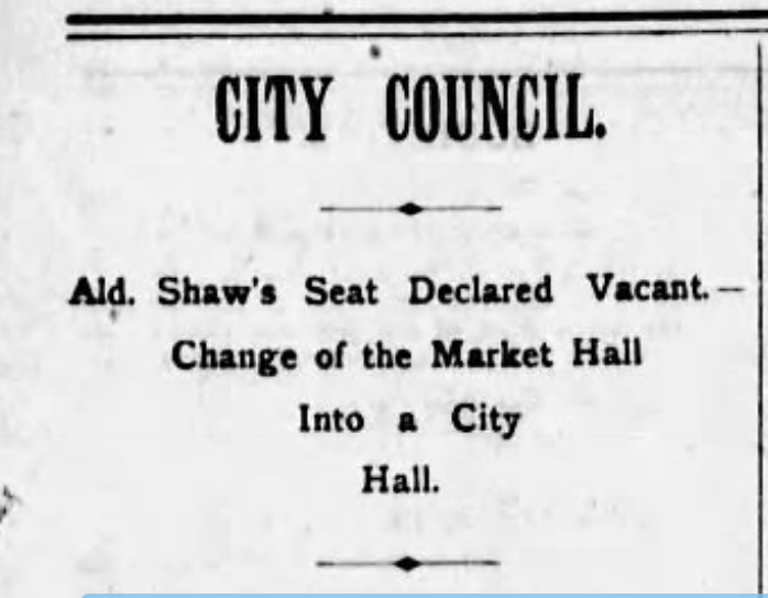 Notice Given to Tenants of City Market – July 19, 1897