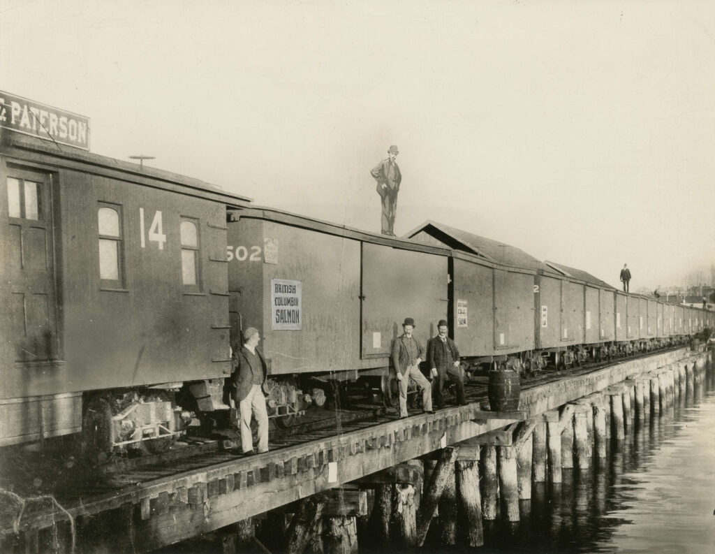 train load of canned salmon ca 1900.